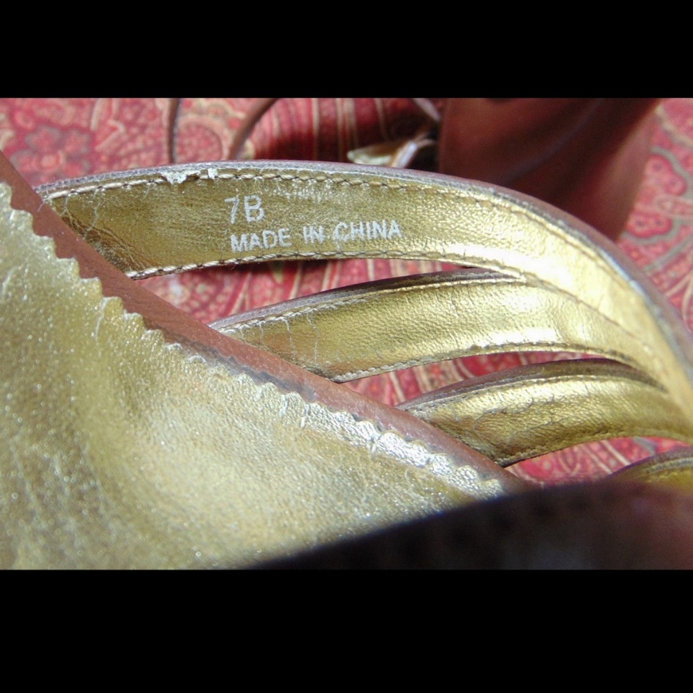 CHARLES ankle wrap tan sandals 7B w/4" heel✨ - Picture 8 of 9